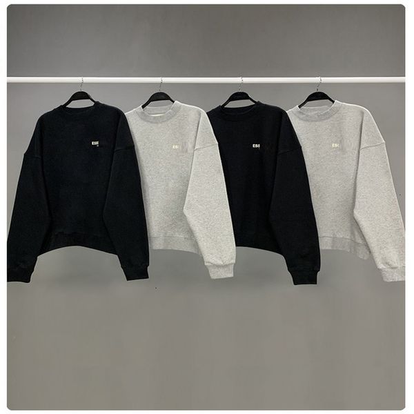 

gf ess chest small letter double line round collar hoodie edition_ja_xymy, Black