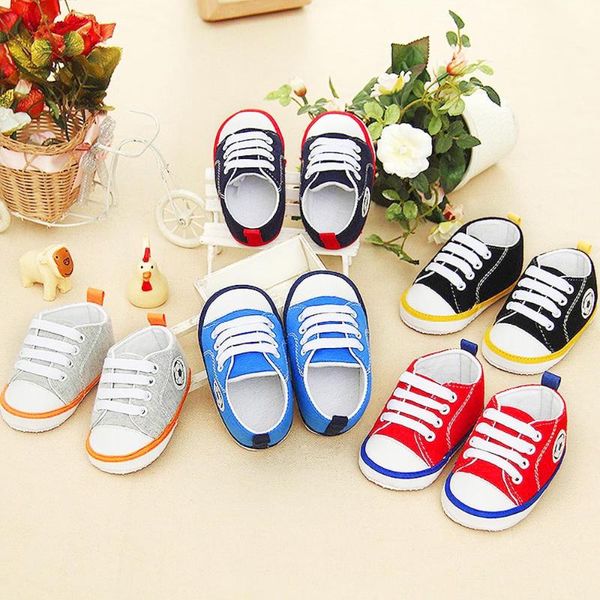 

first walkers baby shoes boy girl football print sneaker cotton soft anti-slip sole born infant toddler canvas crib