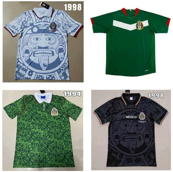 

mexico 1998 retro blanco hernandez campos soccer jerseys uniforms home goalkeeper 1994 football shirt camiseta futbol 1986kdm, Black;yellow
