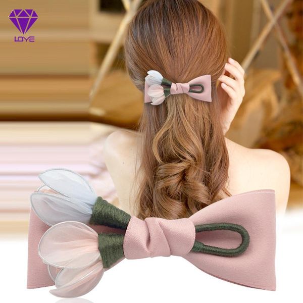 

pins, brooches fresh and elegant flower hair accessories hairpin headdress clip spring word headwear, Gray