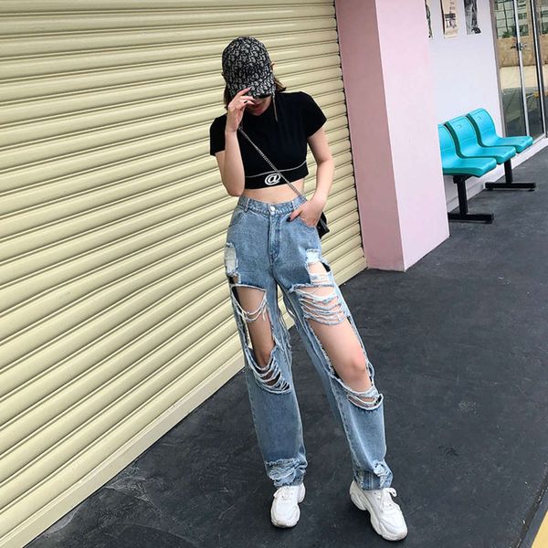 

goods open leg women's pants personalized casual beggar trend, Blue