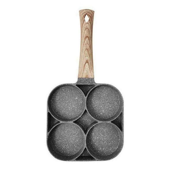 

pans 4-hole omelet pan for burger eggs ham pancake maker frying creative non-stick no oil-smoke breakfast grill wok cooking pot