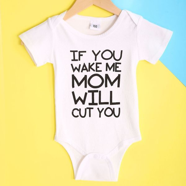 Carta Branca Bebê Bebê Bodysuits Roupas Recém-nascidas Bebe Roupas Meninas Meninas Jumpsuits Um-Peça Roupas 100% Camisa de Algodão Tops 210413