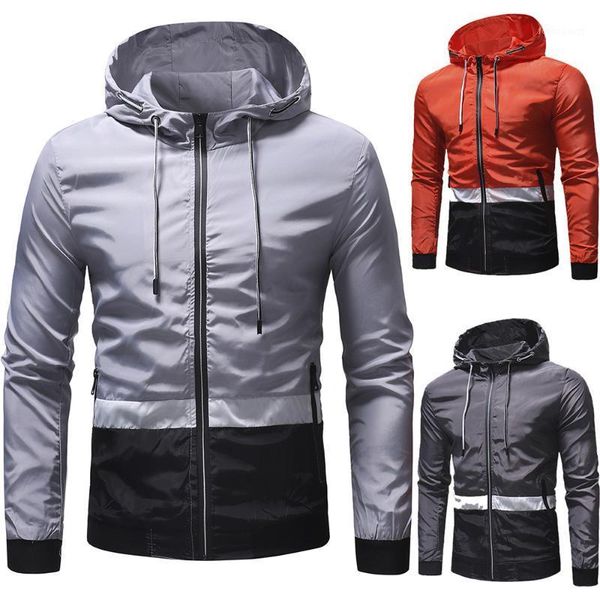 

men's jackets brand creative fashion casual personality patchwork outdoor hiking hooded printed business jacket men, Black;brown
