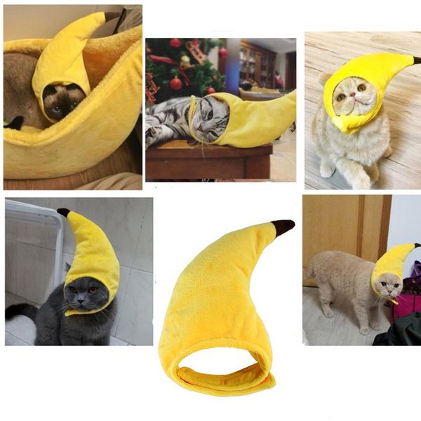 

banana pet hat decorative party cat dog cap cute headwear adjustable puppy kitten cosplay hats halloween pets accessories costumes