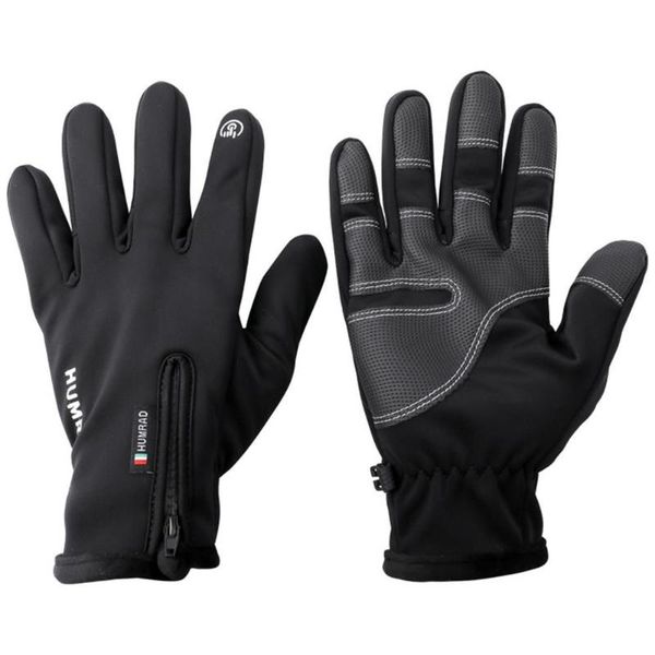 

wrist support winter windproof cycling gloves touch screen riding mtb bike bicycle warm motorcycle autumn men woman, Black;red