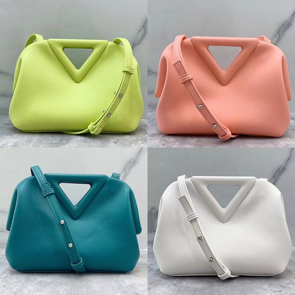 

design handbag 2021 new inverted triangle clip candy cloud package messenger bag leather hand dumplings bbb0
