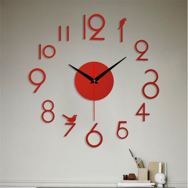 

wall clocks 3d simple silent clock large size creative diy sticker home decoration watch display time digital