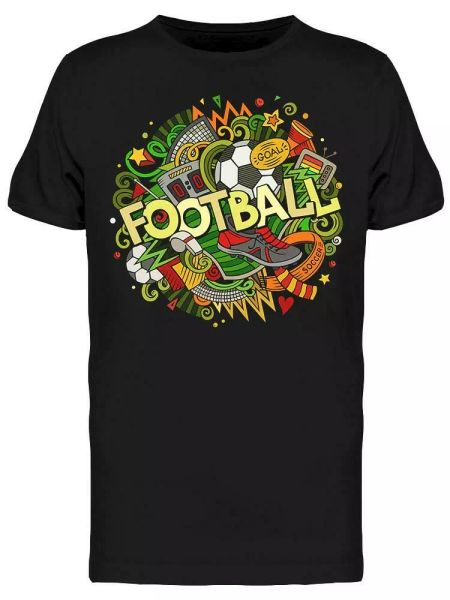 

football icons and title tee men's -image by shutterstock, White;black