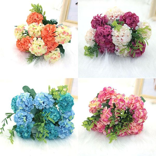 

decorative flowers & wreaths 1 bunch of 10 silk hydrangea simulation flower white wedding small bouquet fake party diy decoration