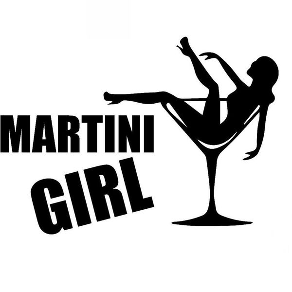 

martini girl pattern car decal fashion car decoration personality window waterproof sticker black/white, 29cm*21cm