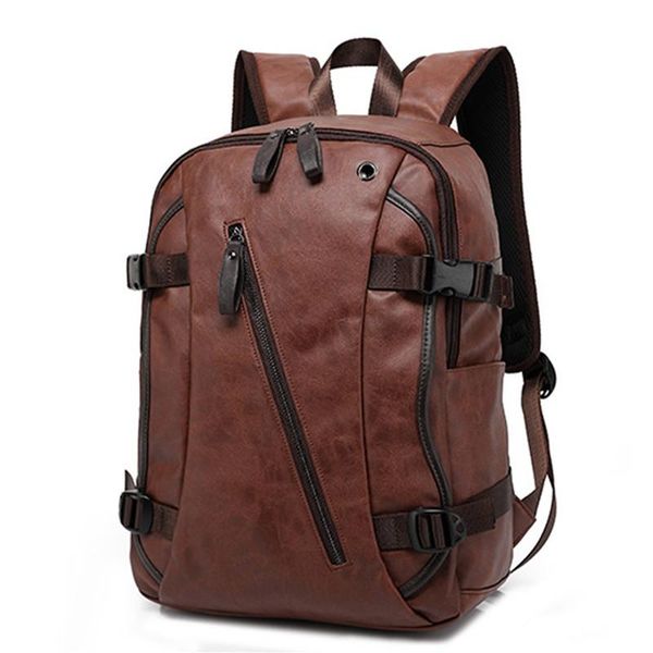 

backpack men pu leather anti theft men's casual & travel bags western college bookbag lapcomputer bag mochilas