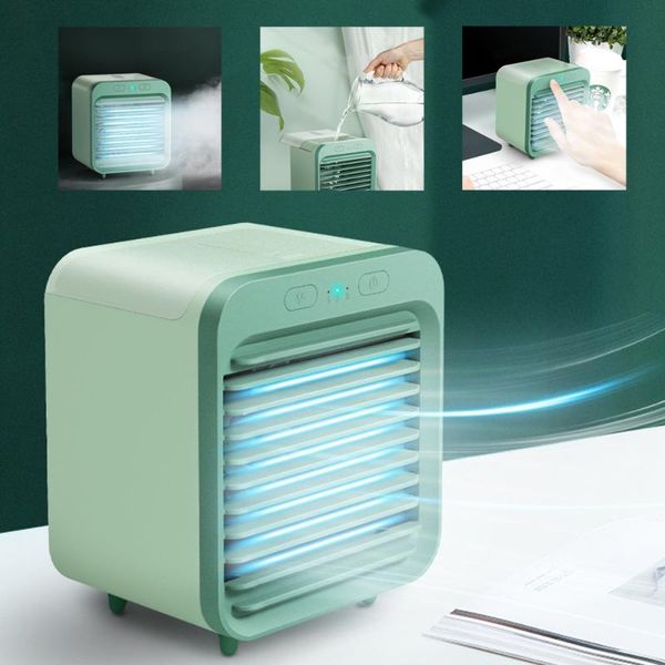 

mini portable dual battery personal air conditioner usb deskcooler with water tank conditioning fan for home office electric fans