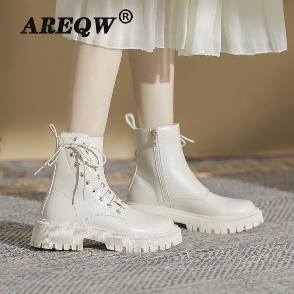 

boots 2022 women shoes for winter fashion woman casual autumn leather botas mujer female ankle, Black