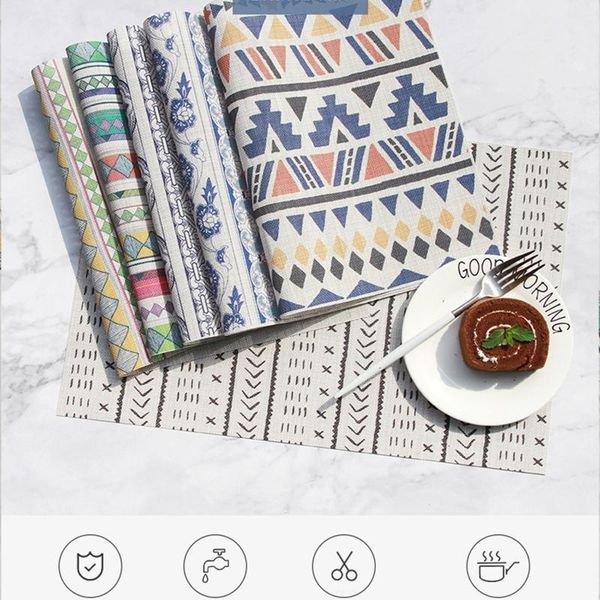 

cushion/decorative pillow 4pcs/set bohemian colorful geometric stripes placemat washable waterproof heat resistant woven table mat decoratio