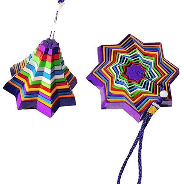 

decorative objects & figurines falling star tower wind chime multi-layer pendant kid decompression toy baby room hanging christmas