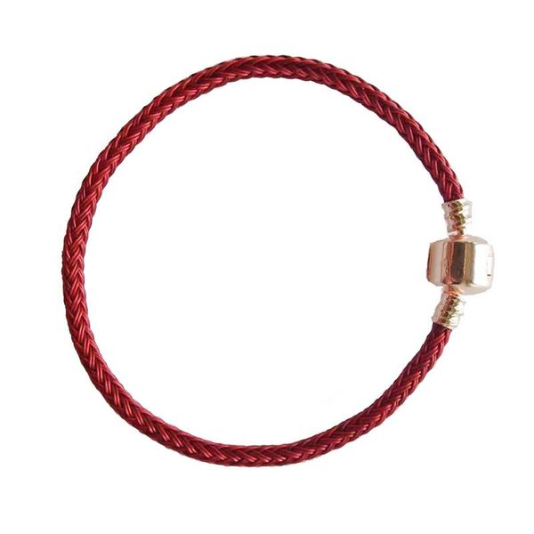 

charm bracelets trendy jewelrys titanium steel braided wire rope bracelet magnet buckle beads women jewelry gift, Golden;silver