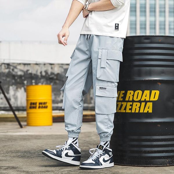 

men's pants streetwear casual jogging men pockets cargo japanese mens harem joggers fashion hip hop women sweatpants trousers, Black