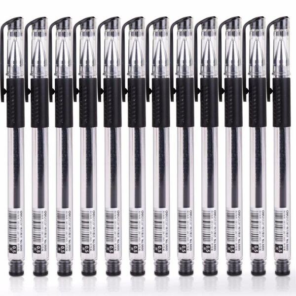 

gel pens deli 12pcs 0.5mm pen black red blue ink school office supply stationery business signature tool store promotional gift
