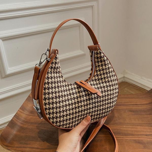 

evening bags 2021 designer texture houndstooth handbag fashion shoulder bag female messenger armpit