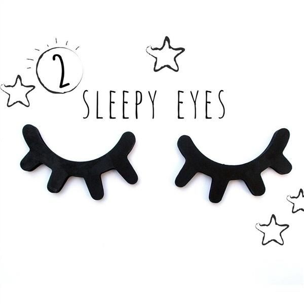 

wall stickers a pair of eyelash decoration sleepy eyes decor wooden decal