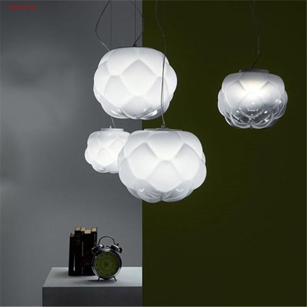 

pendant lamps postmodern design glass cloud flower led lights for kitchen dining room bedside suspension luminaire loft hanging lamp
