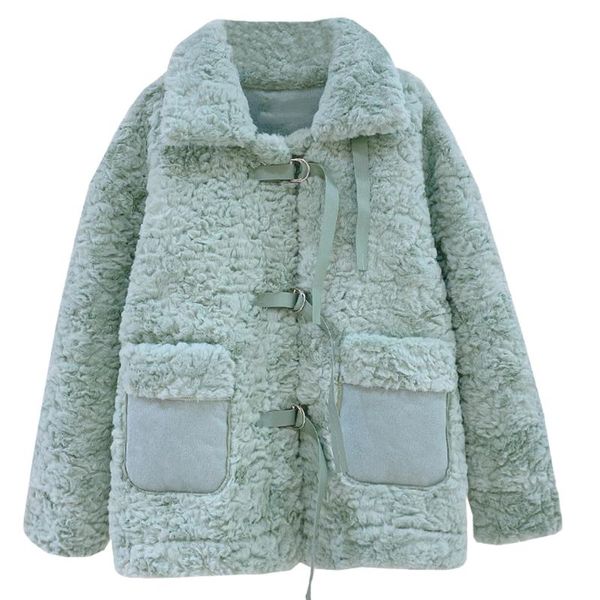 

women's fur & faux 2021personality winter warm coat woman women fake jacket coats gilrs lady girlfriend purple white pink green, Black