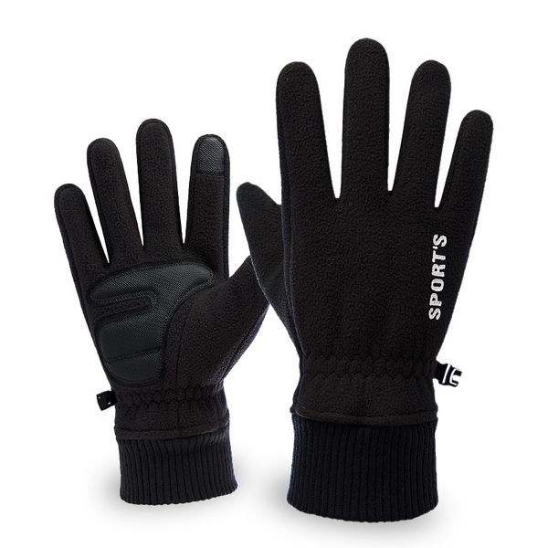 

Men Winter Padded Thickening Warm Touch Screen Gloves Anti-slip Cycling Double-sided Polar Fleece Glove