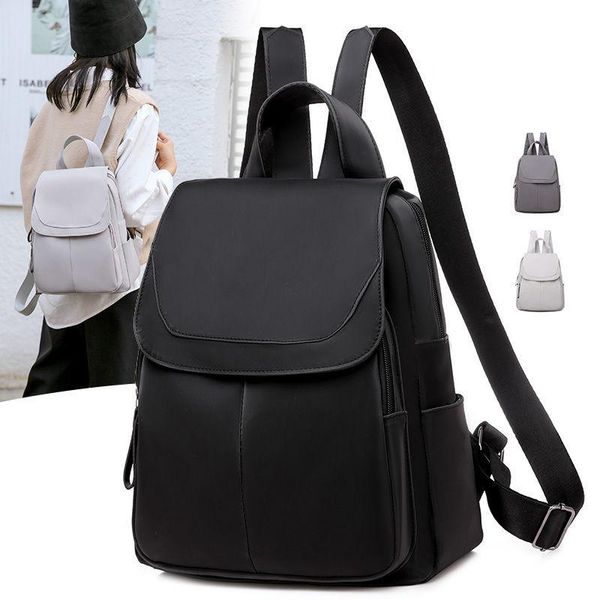 

backpack korean casual solid color college style female school bag large capacity oxford cloth travel