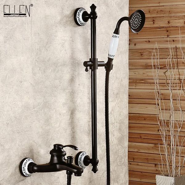 

bathtub faucet with sliding bar oil rubble bronze bath shower hand wall mounted rainfall faucets el87b bathroom sets