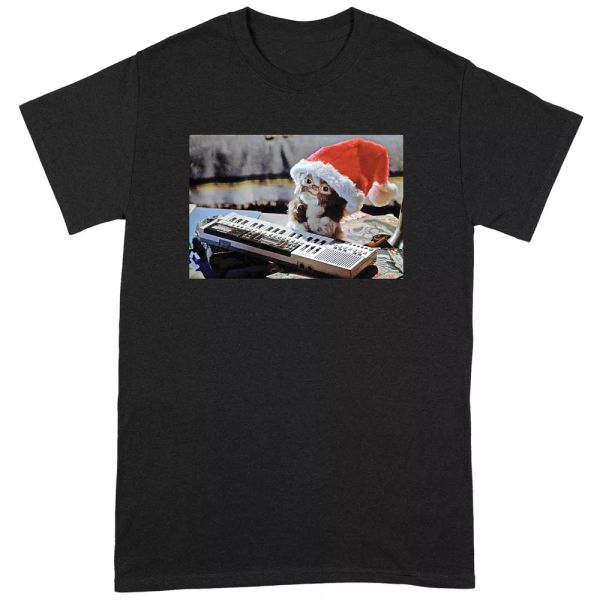 

gremlins mogwai christmas hat licensed men t-shirt, White;black