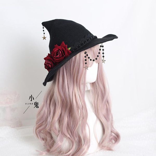 

other event & party supplies black gothic halloween witch hat bow lolita floppy plaid knitted wizard