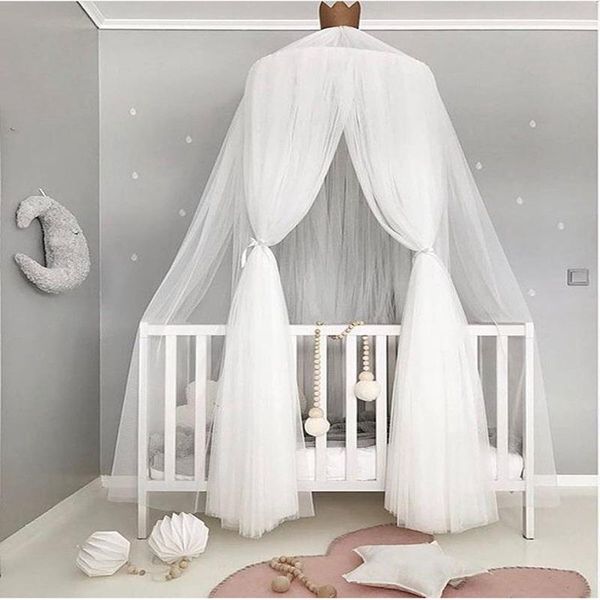 

240cm baby room decoration home bed curtain round crib netting tent cotton hung dome mosquito net pography propsq01