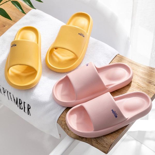 

slippers summer fashion eva thick sole slides flat indoor flip flops women men girls ladies bathroom home beach pool sandals, Black