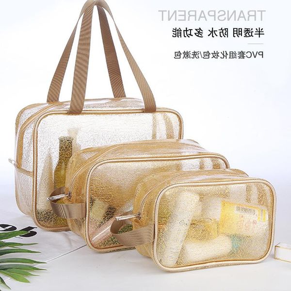 

shower three-piece and toiletries, cosmetic large-capacity pvc waterproof travel bag, bath transparent bag sfdkv