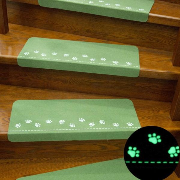 

carpets 1pc home luminous self-adhesive non-slip floor staircase bear claw pattern glow in dark stair treads protector mats