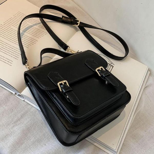

evening bags pu leather women designer handbag vintage shoulder messenger crossbody bag elegant female solid color tote