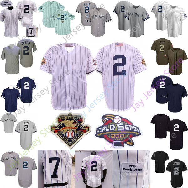 

derek jeter jersey retro 2020 hall of fame hof retirement patch 1995 cooperstown home away white pinstripe size s-3xl, Blue;black
