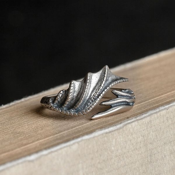 

ring dark dream night workshop s925 pure silver dragon wing hand jewelry