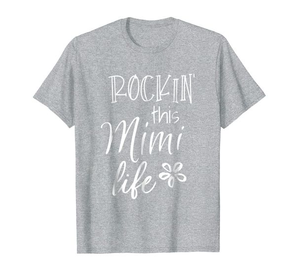 

rockin this life cute mimi tshirt gift from grandkids, White;black