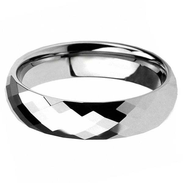 

wedding rings 6mm unique tungsten comfort fit bands multi faceted high polish dome his and hers promise, Slivery;golden