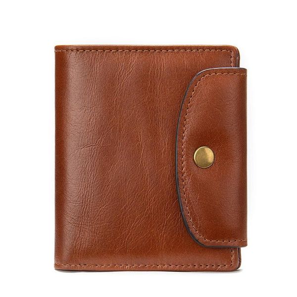 

wallets vinatge men short wallet genuine leather male purse standard card holders for coin bag multi, Red;black