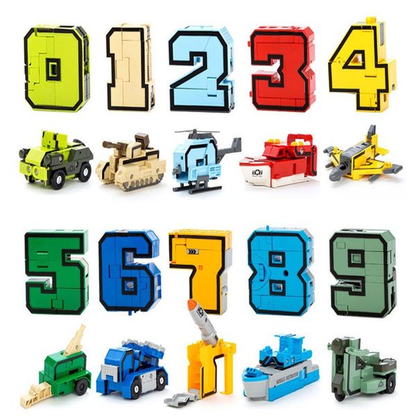

blocks est 10 digits transform into car/plane/missile creative in 1 military robot action figures building block toys for kids gifts 1008