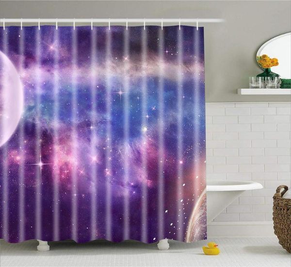 

modern simplicity galaxy night starry sky bath curtain waterproof polyester fabric shower 3d blackout bathroom curtains