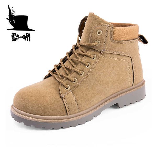 

autumn men's medium fashion martin boots leather boots new military, Black