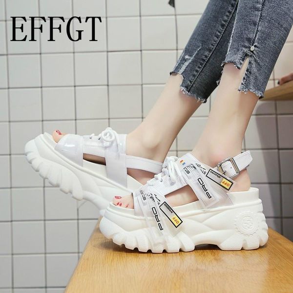 

women's platform sandals summer white black wedge high heels shoes female leather casual chunky buckle beach