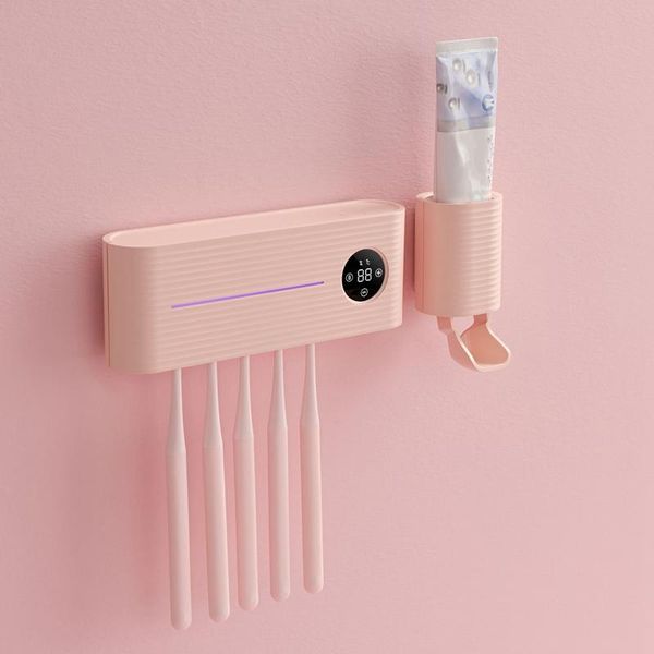 

light toothbrush sterilizer holder inhibit bacterial antibacterial box automatic toothpaste dispenser holders