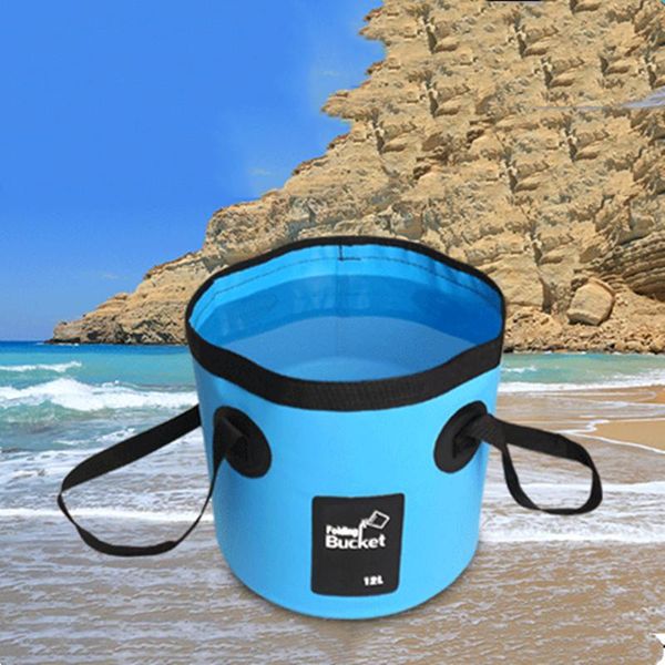 

folding bucket fishing waterproof buckets portable bag storage outdoor car wash camping accessories