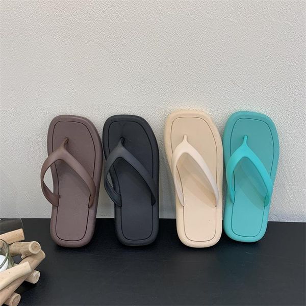 

slippers 2022 summer women beach slipper slip on flat heel ladies indoor bathroom anti-slip flip flop shoes casual soft slides sandals, Black