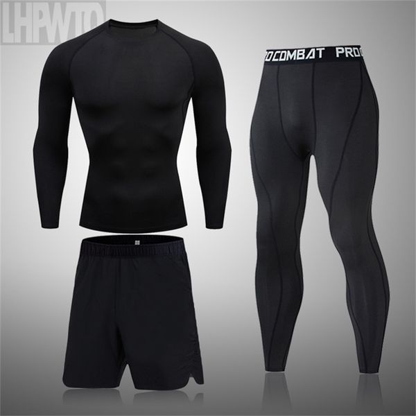 2022 Homens Underwear Térmica Terno MMA Rashguard Fitness Sports Leggings Cor Sólida Roupas de Cometression 211110